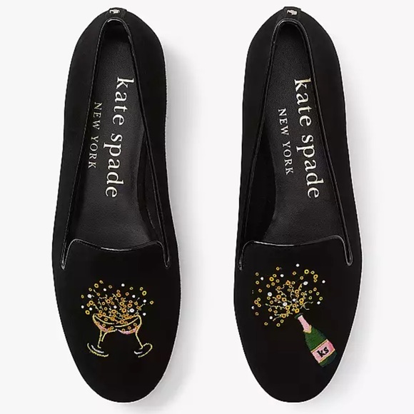 kate spade Shoes Kate Spade Lounge Fizzy Flats Sz 75 New Years Eve Champagne Celebration
